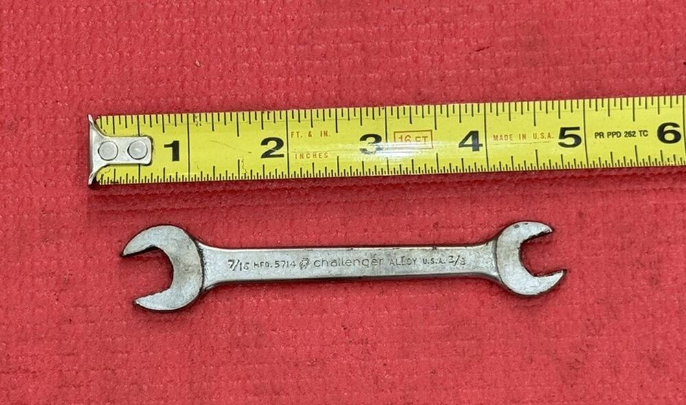Vintage Proto Challenger Tools 5714, 7/16" X 3/8" Open End Wrench Made in USA